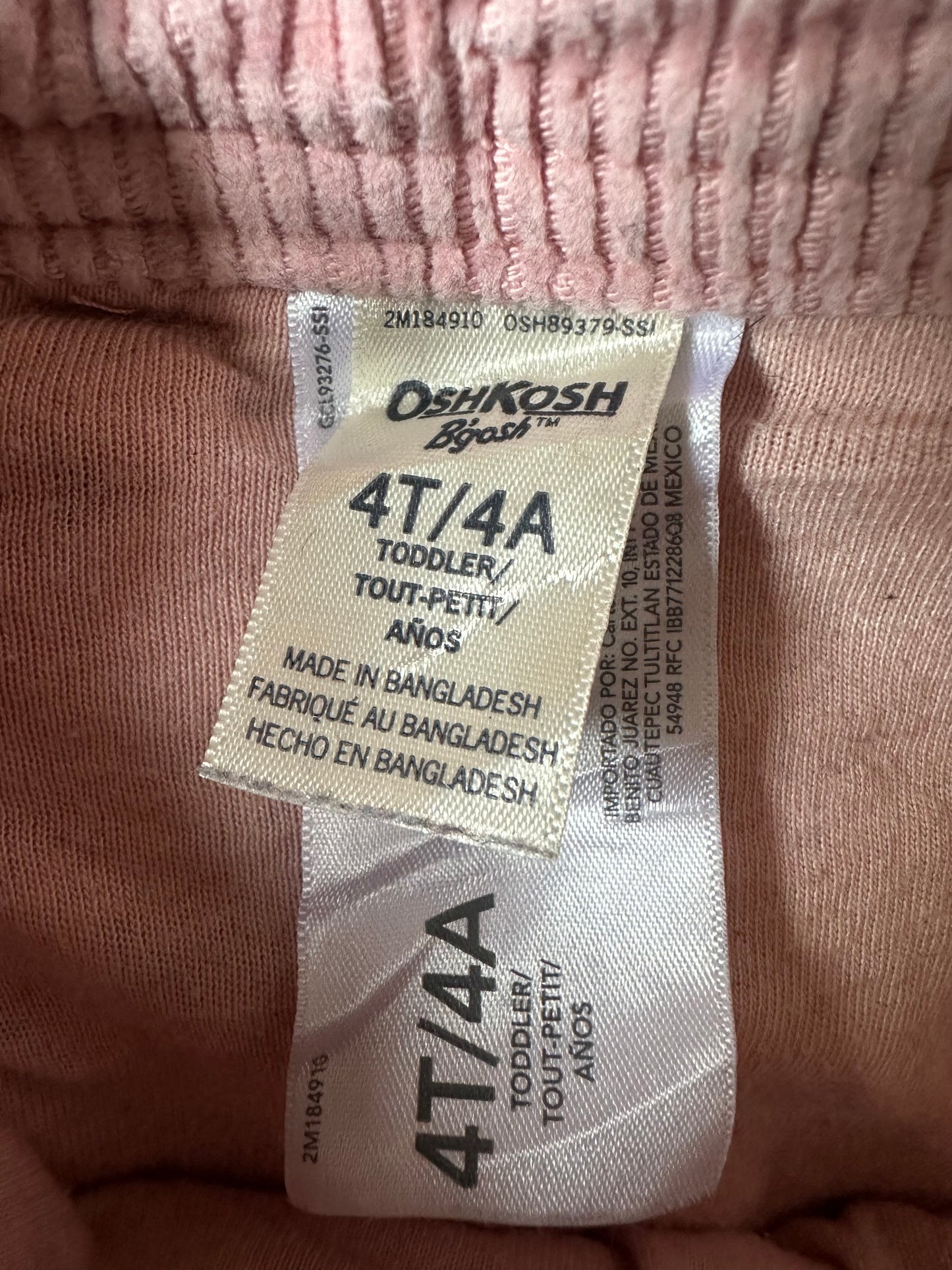 Oshkosh cord overalls 4 years