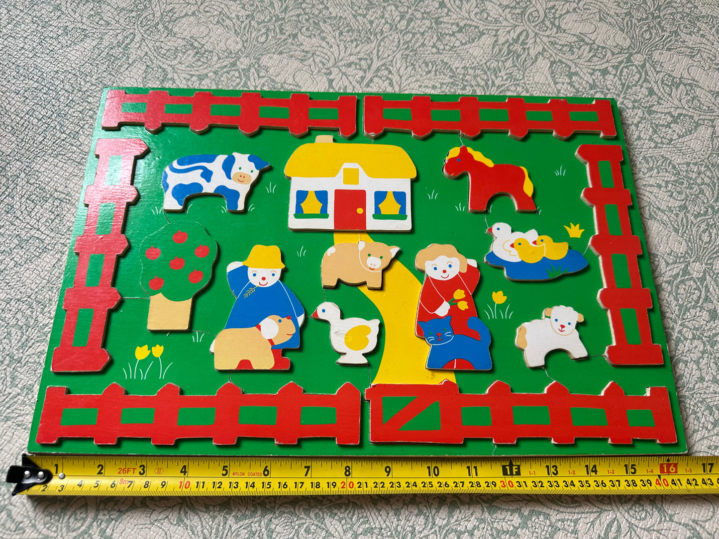 Vintage wooden play tray puzzle