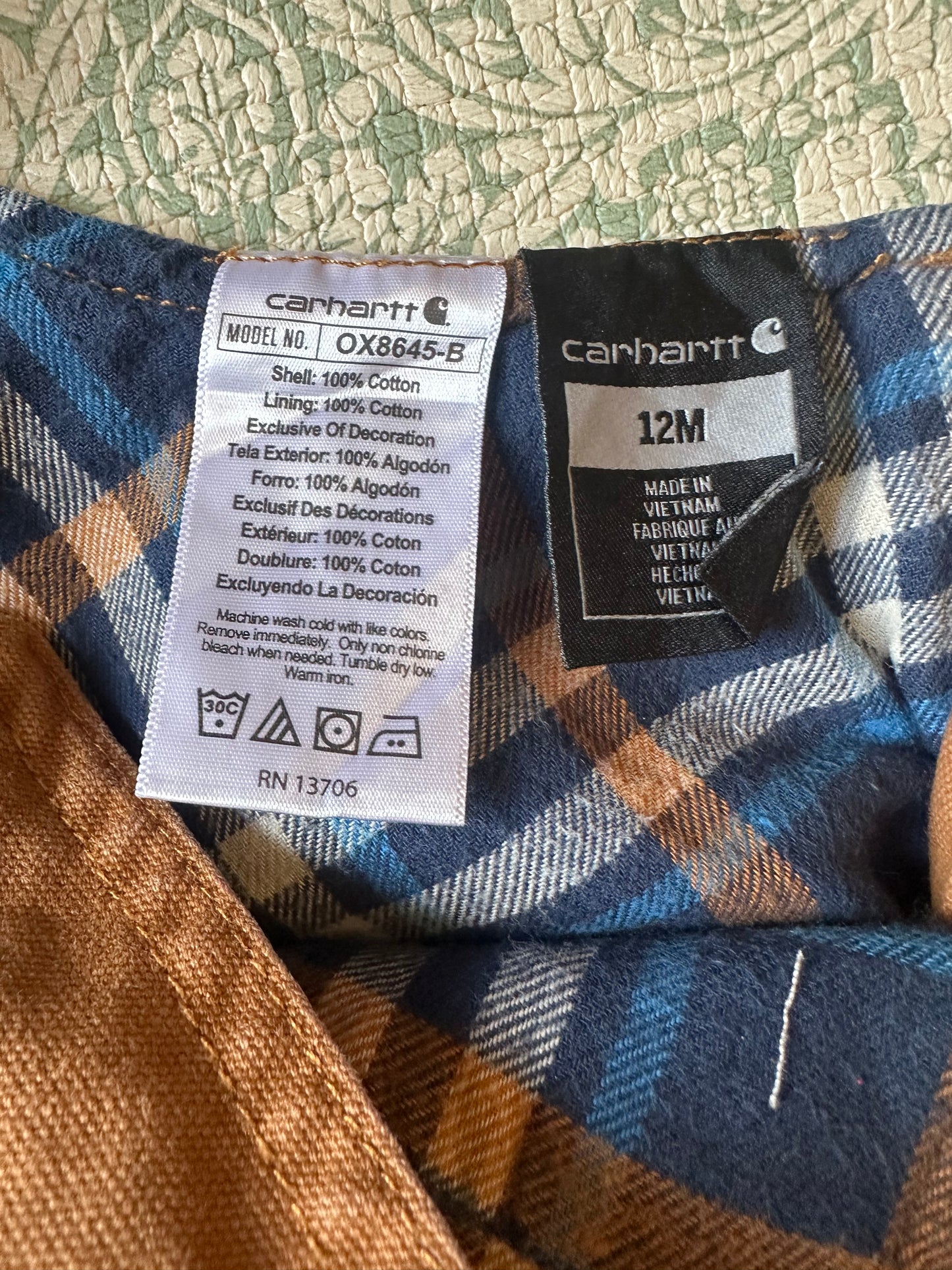 Carhartt overalls 12 months
