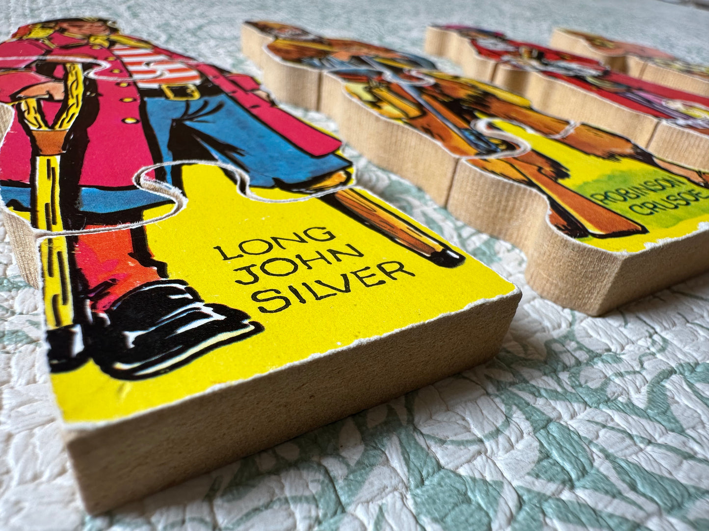 Vintage wooden puzzle set