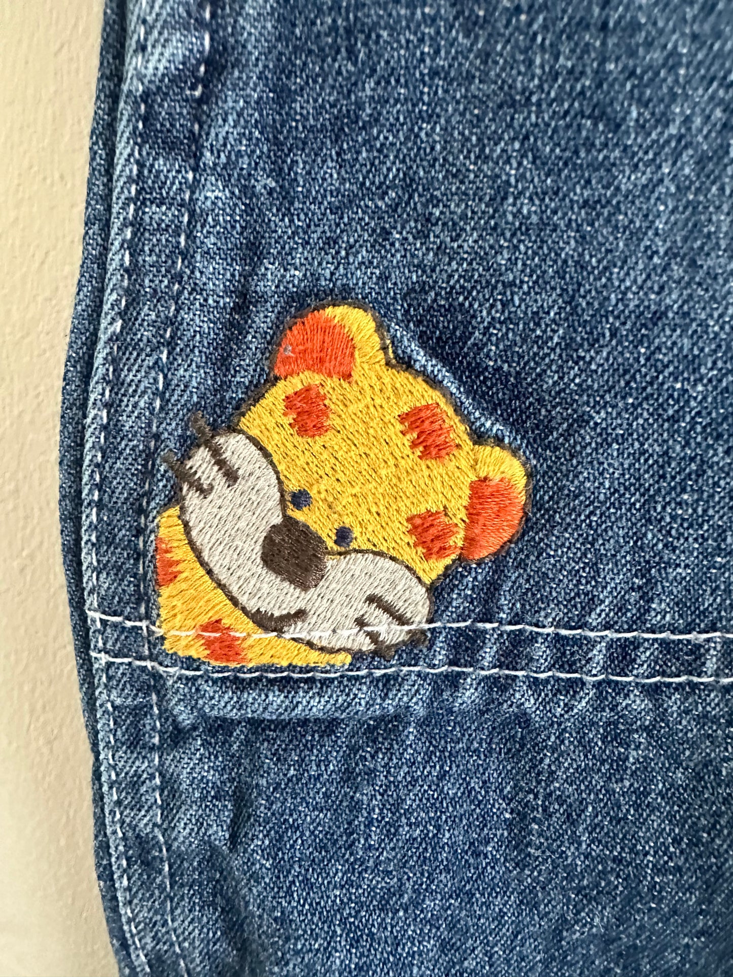 Denim animal overalls 12 months