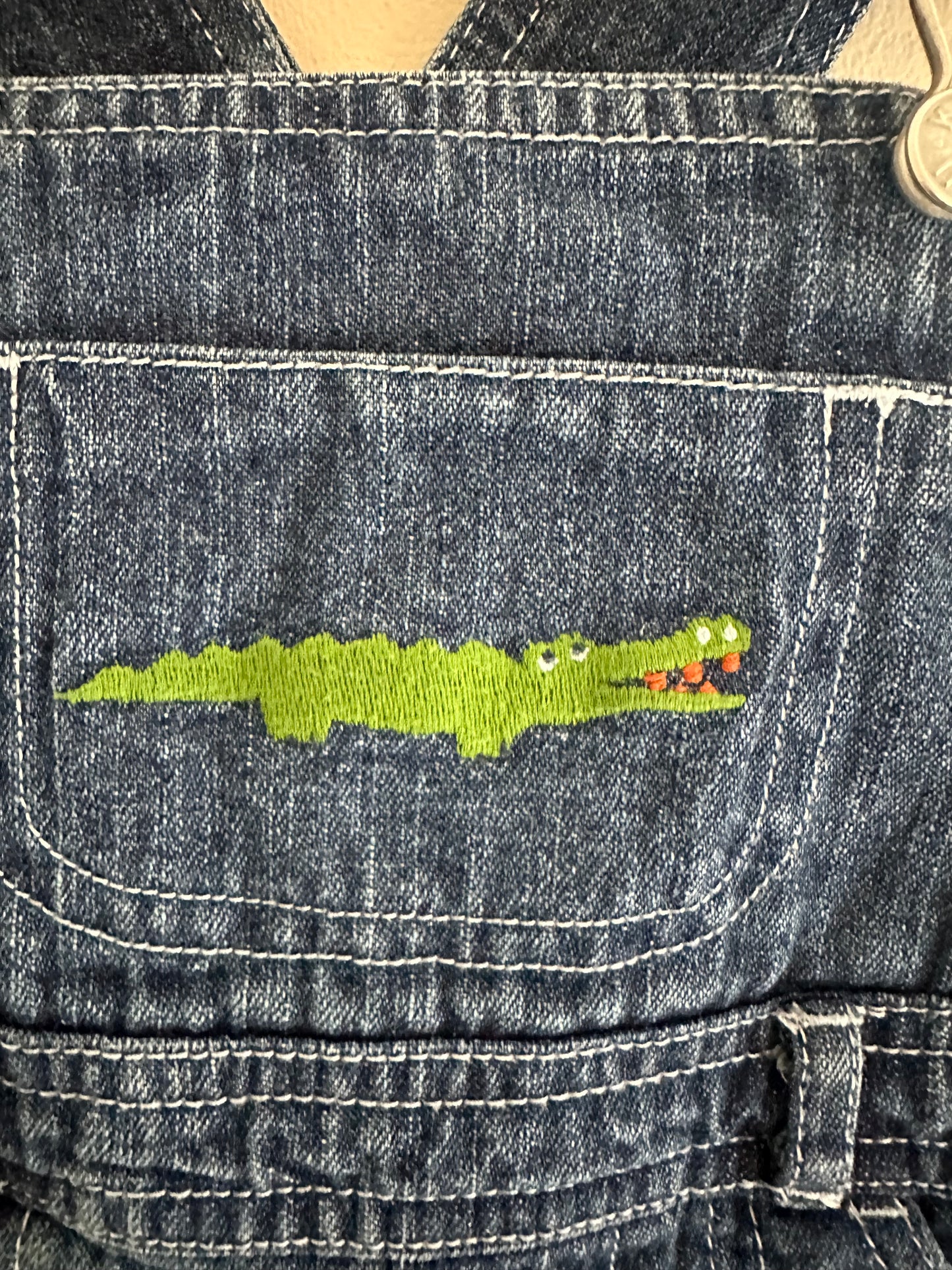 Denim animal overalls 12 months