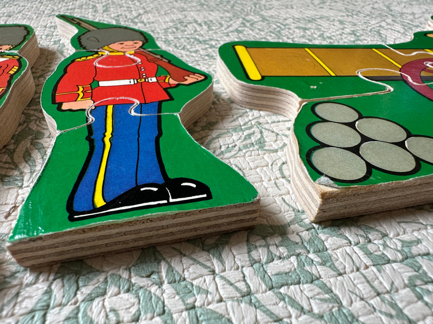 Vintage wooden puzzle set