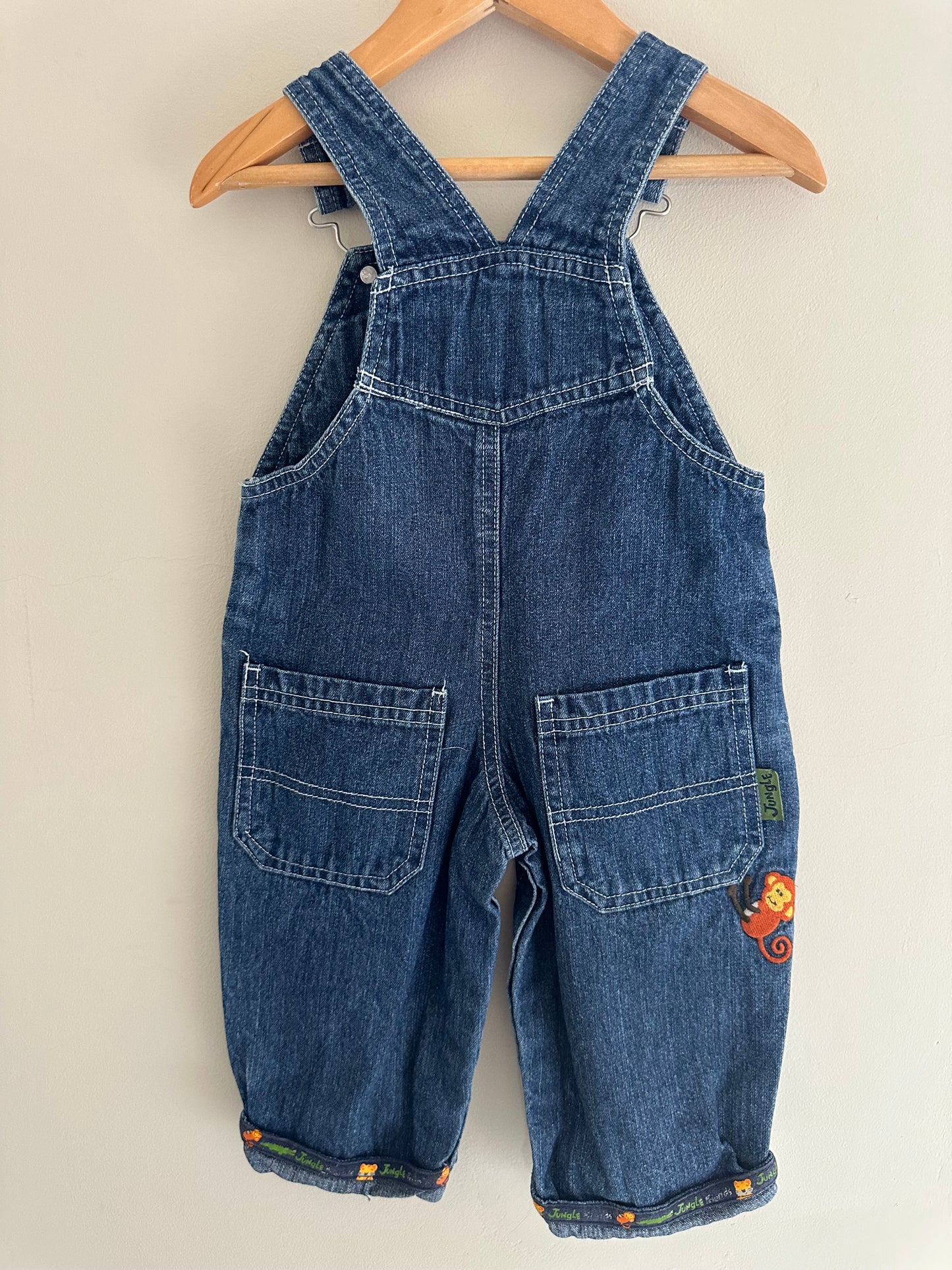 Denim animal overalls 12 months