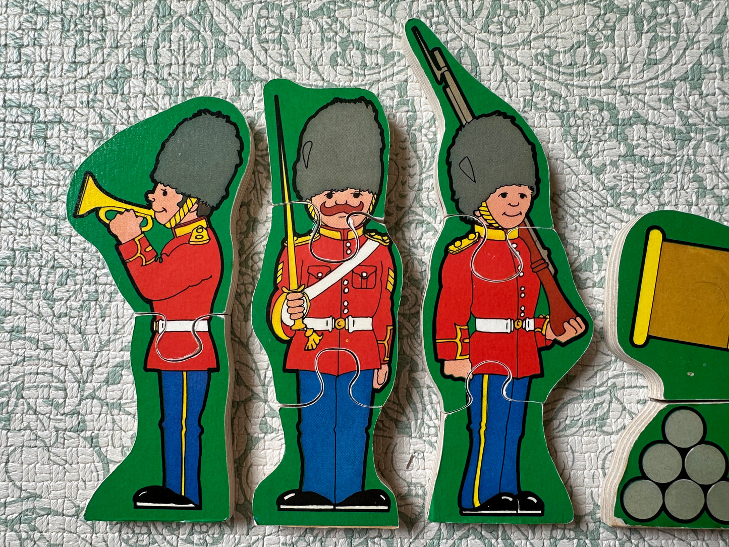 Vintage wooden puzzle set