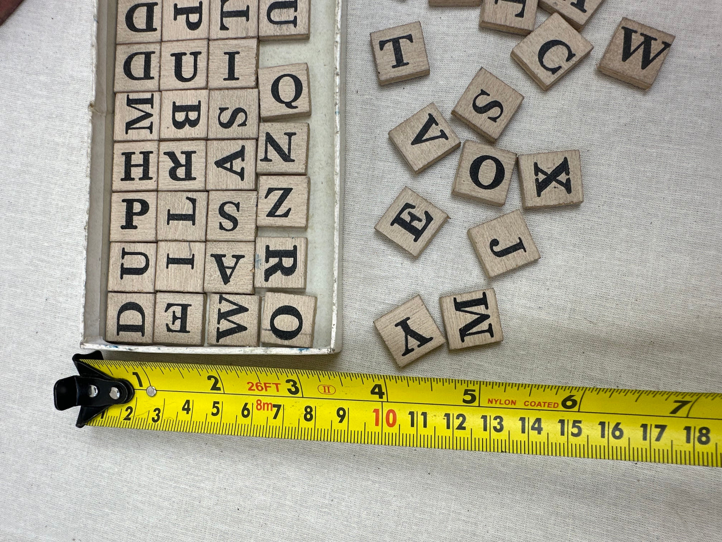 Wooden letter tiles