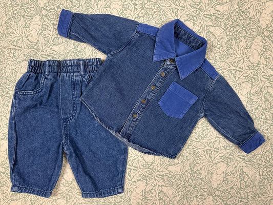 Mother Care denim set 0-3 months
