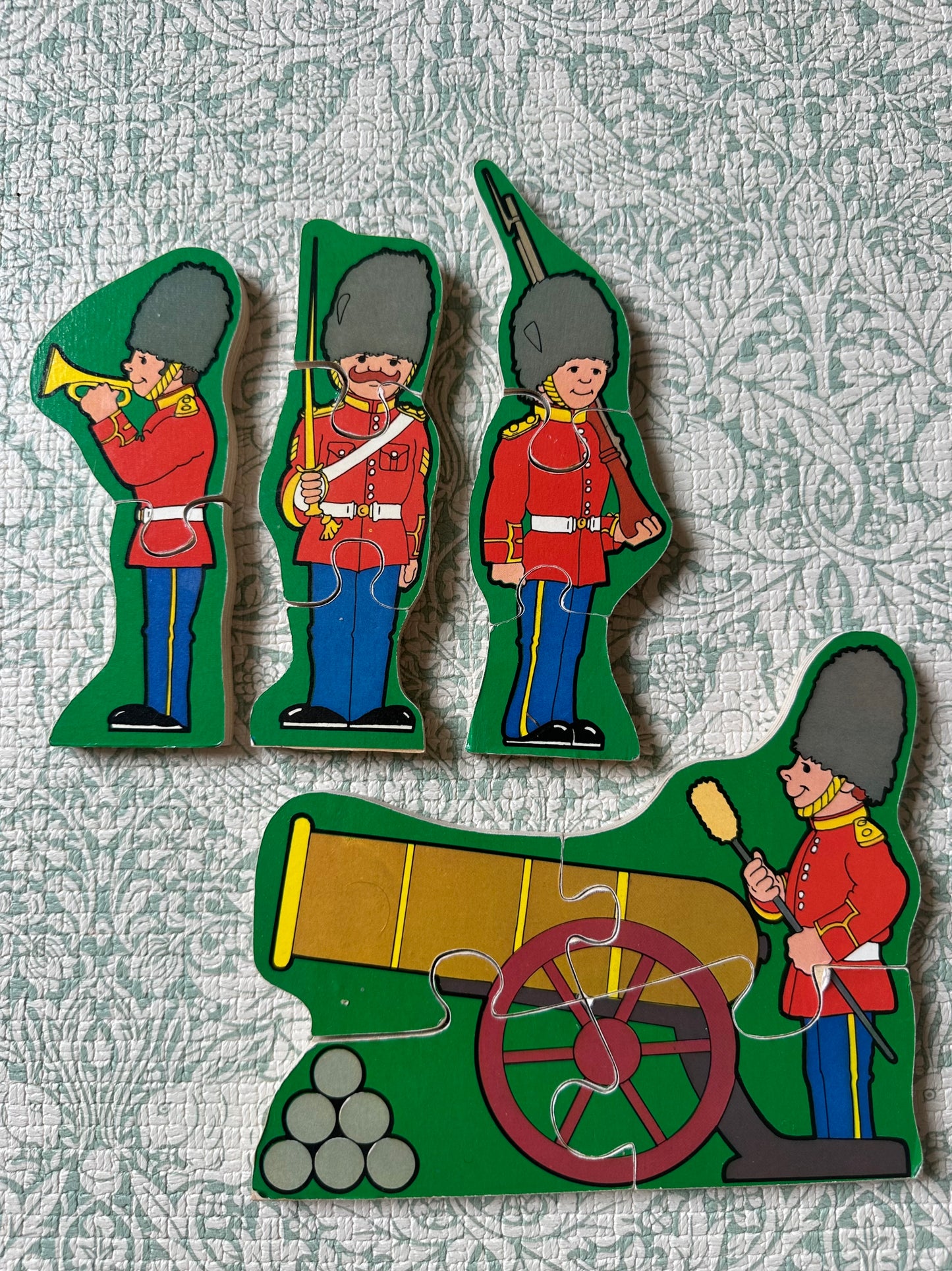 Vintage wooden puzzle set