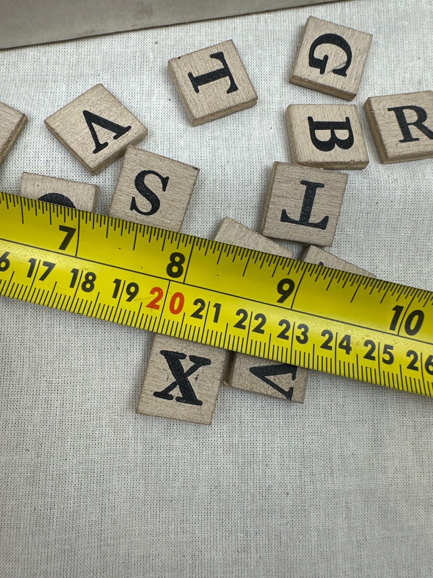 Wooden letter tiles
