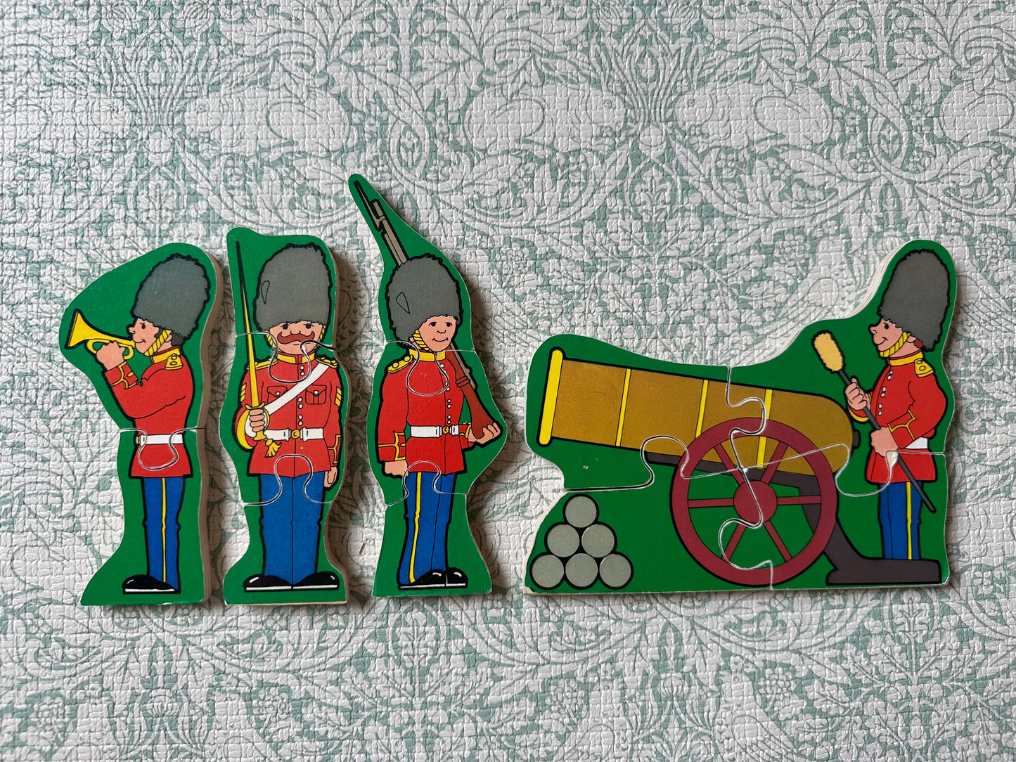 Vintage wooden puzzle set