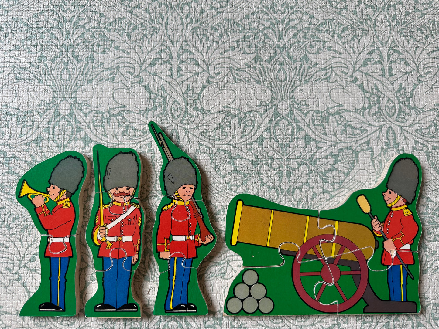 Vintage wooden puzzle set