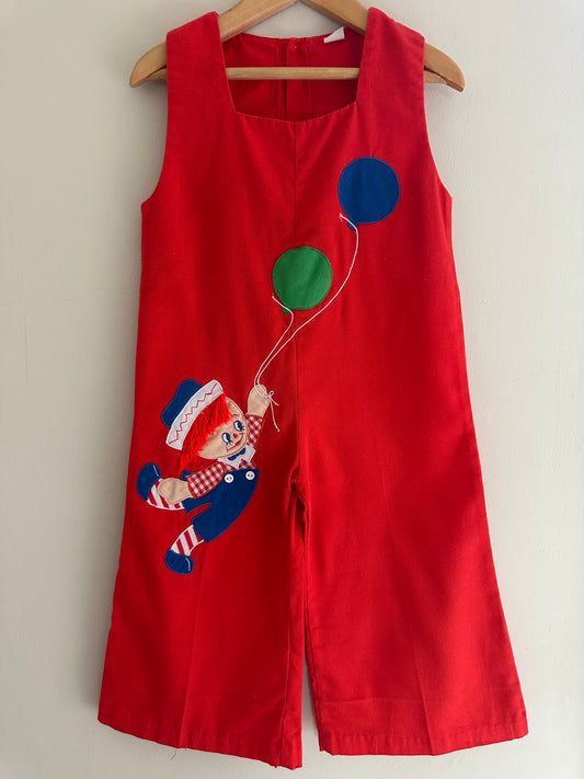 Vintage Raggedy Ann overalls 3 years