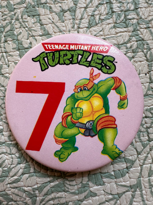 Vintage TMNT birthday badge