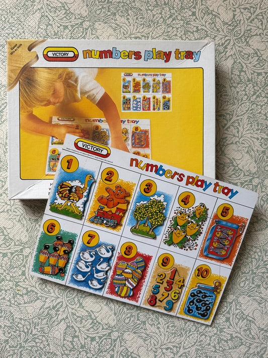 Vintage wooden play tray puzzle