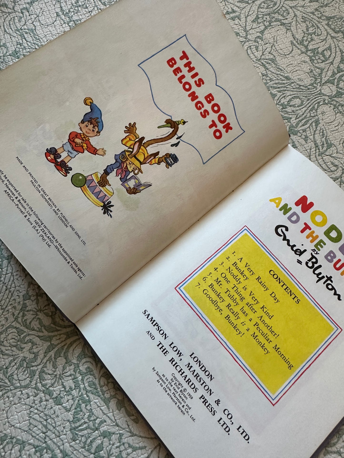 Vintage ‘Noddy and the Bunkey’ book