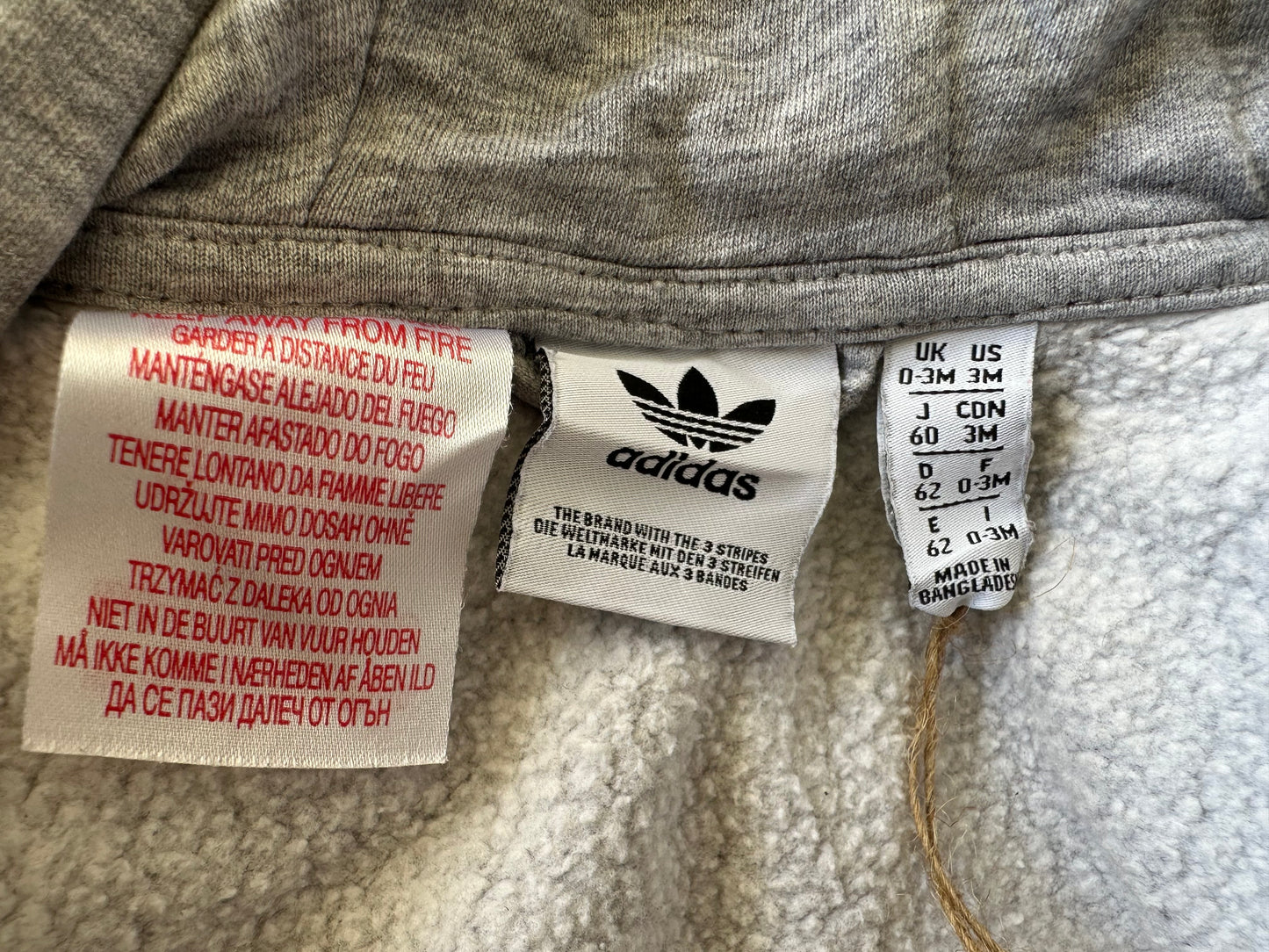 Adidas hoodie 0-3 months