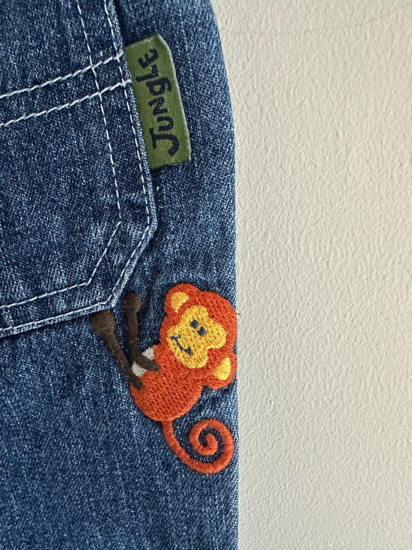 Denim animal overalls 12 months