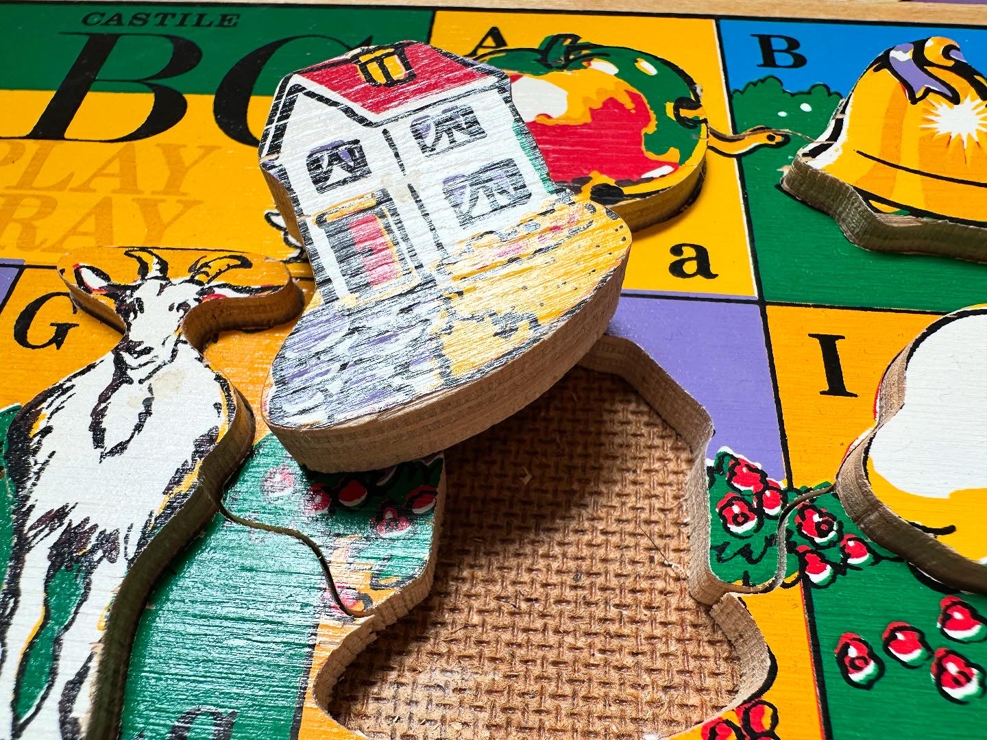 Vintage wooden alphabet puzzle