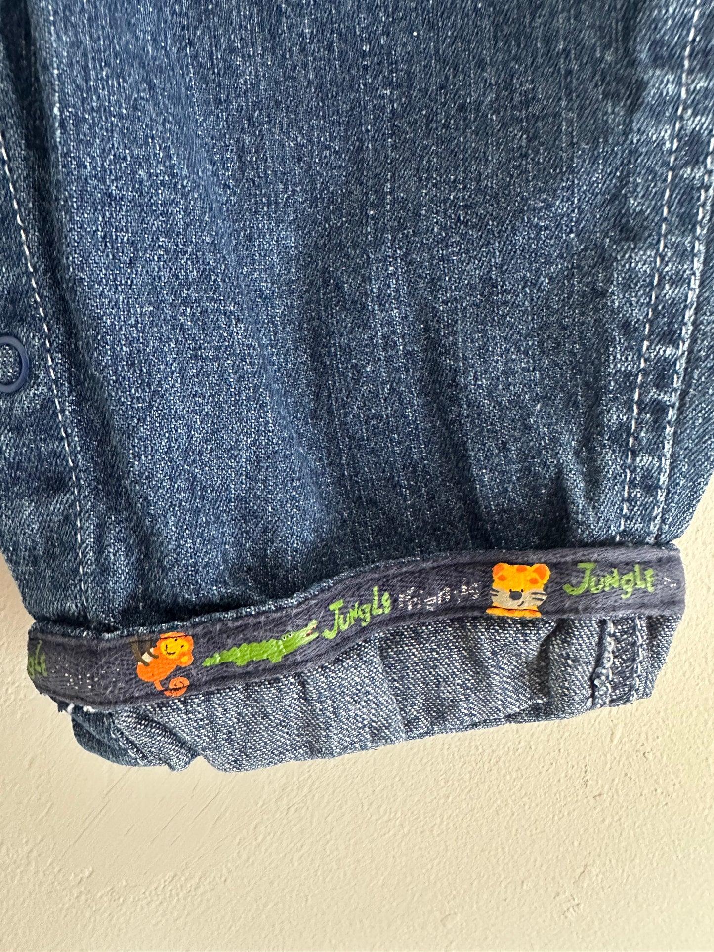 Denim animal overalls 12 months