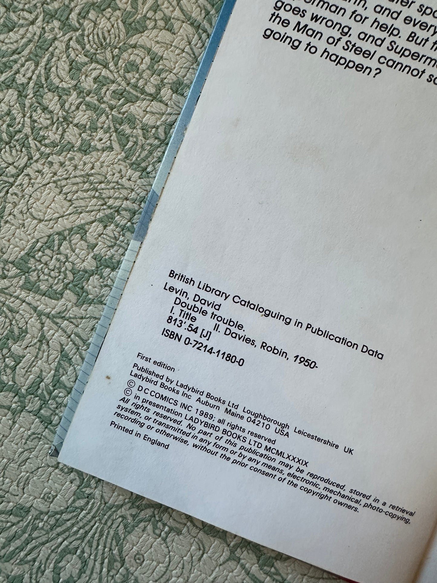 Vintage ladybird Superman ‘Double Trouble’ book