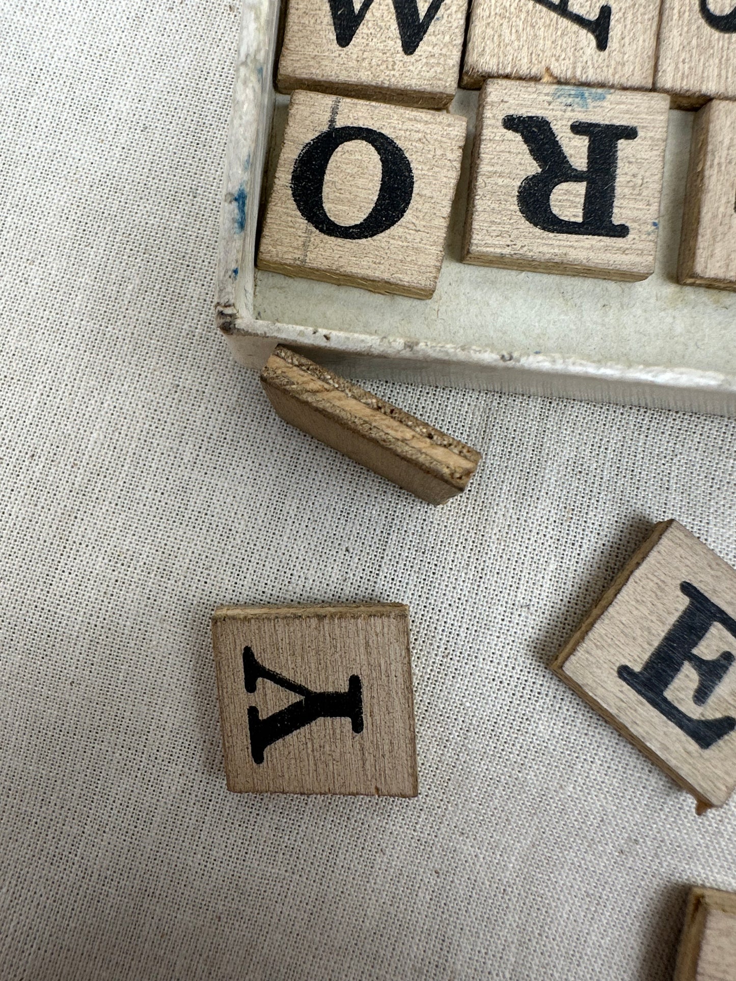 Wooden letter tiles