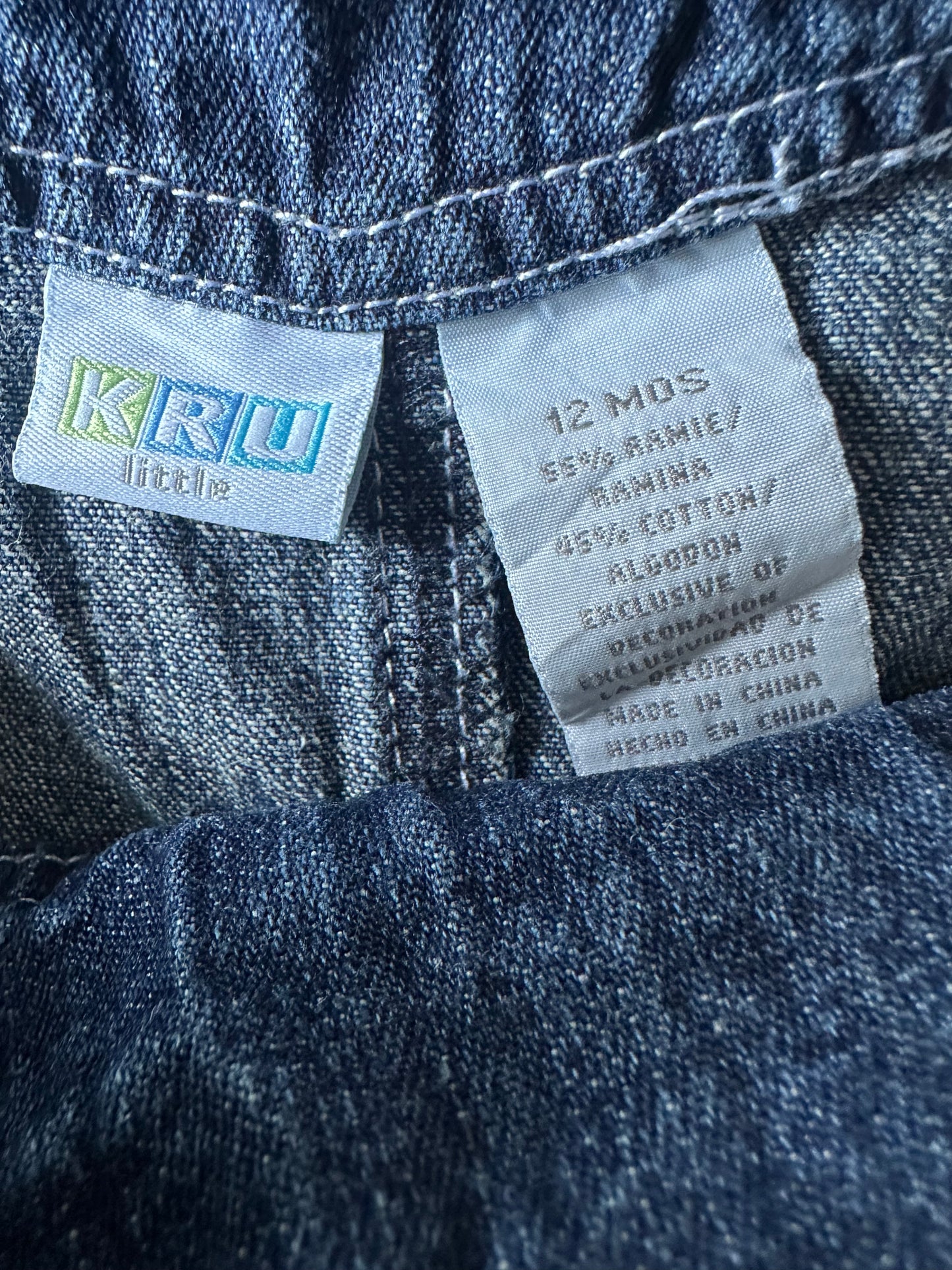 Denim animal overalls 12 months