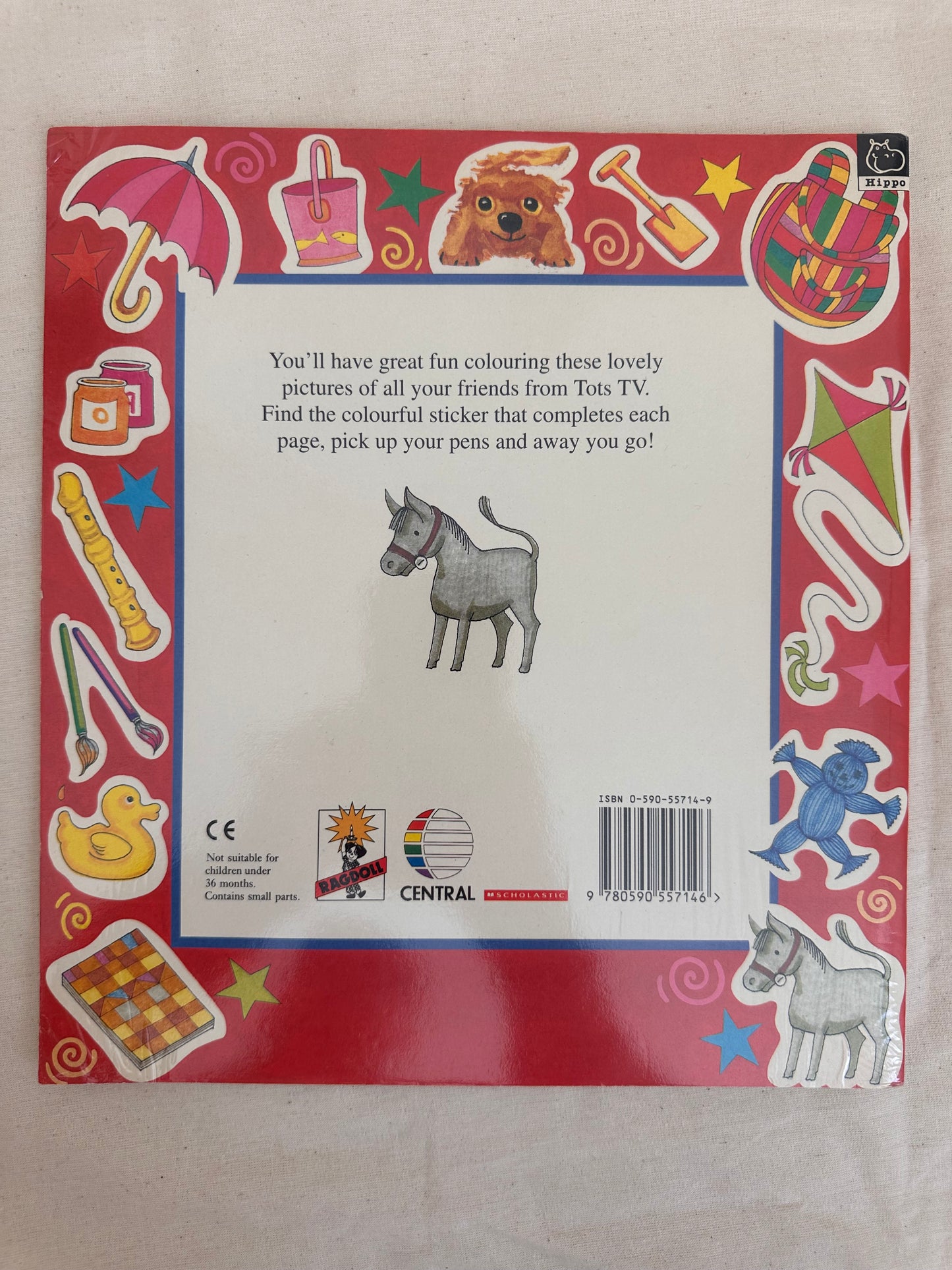 Tots TV sticker and colour book