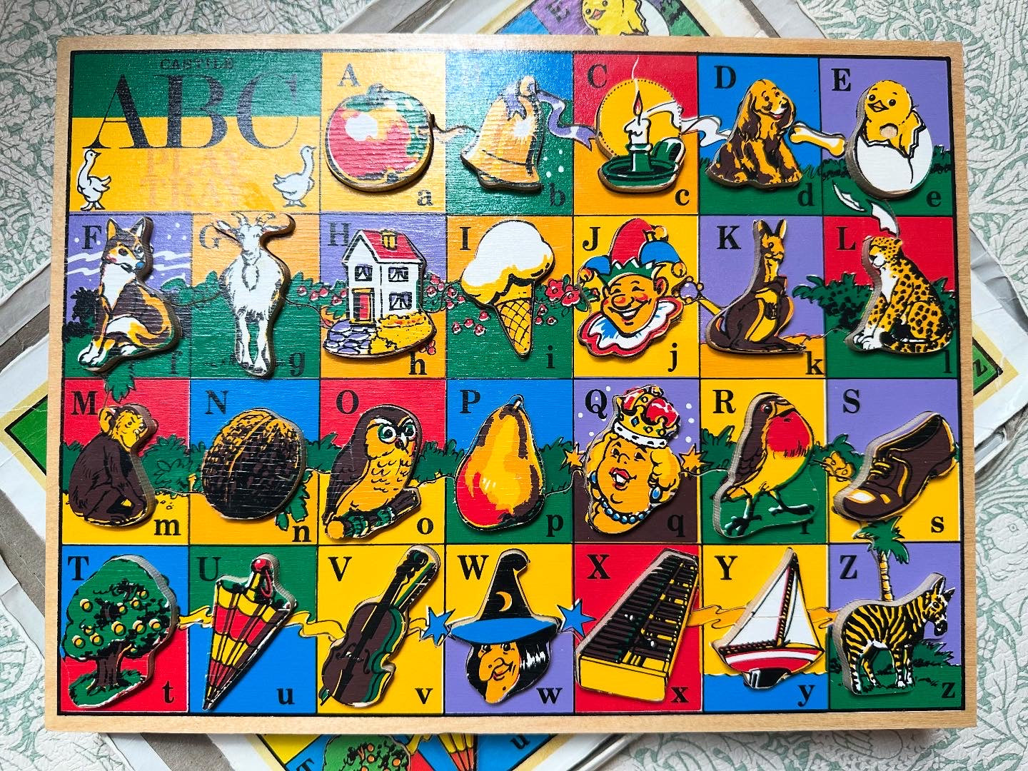 Vintage wooden alphabet puzzle