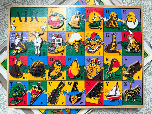 Vintage wooden alphabet puzzle
