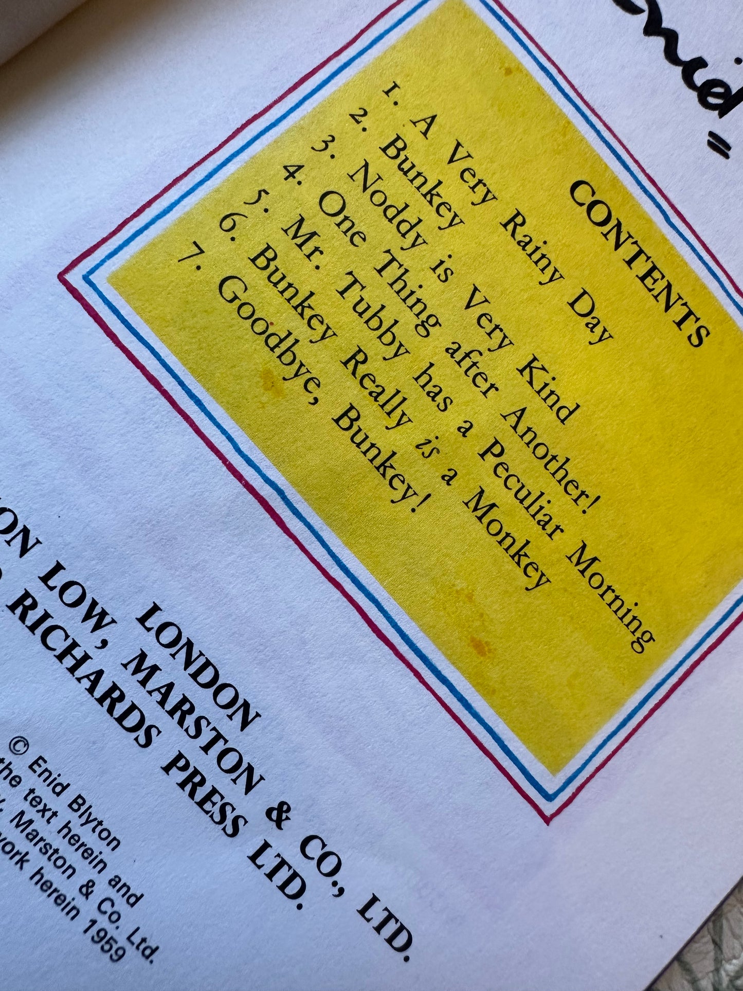 Vintage ‘Noddy and the Bunkey’ book