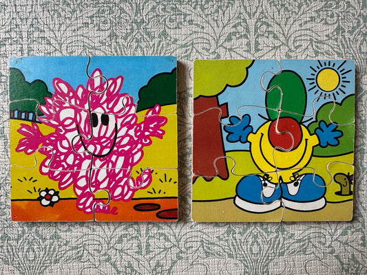 Vintage Mr Men wooden puzzle set