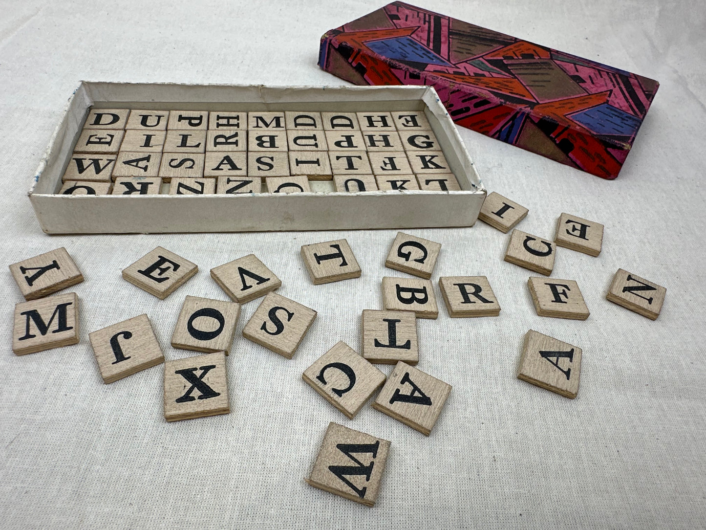 Wooden letter tiles