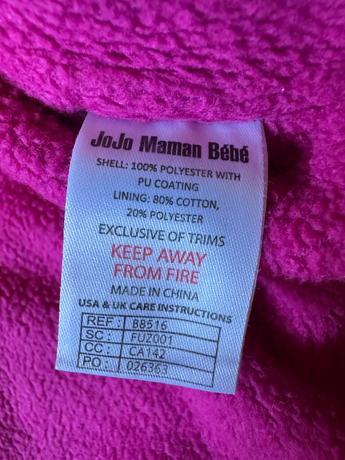 Jojo Maman Bebe puddle suit 3-6 months