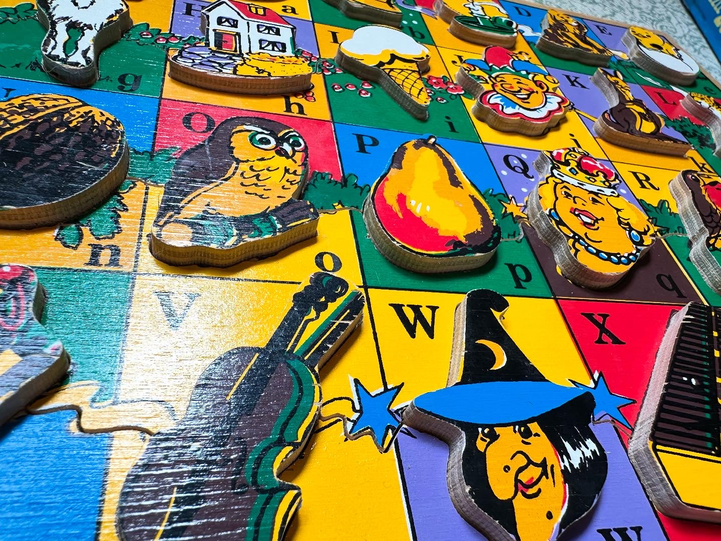 Vintage wooden alphabet puzzle