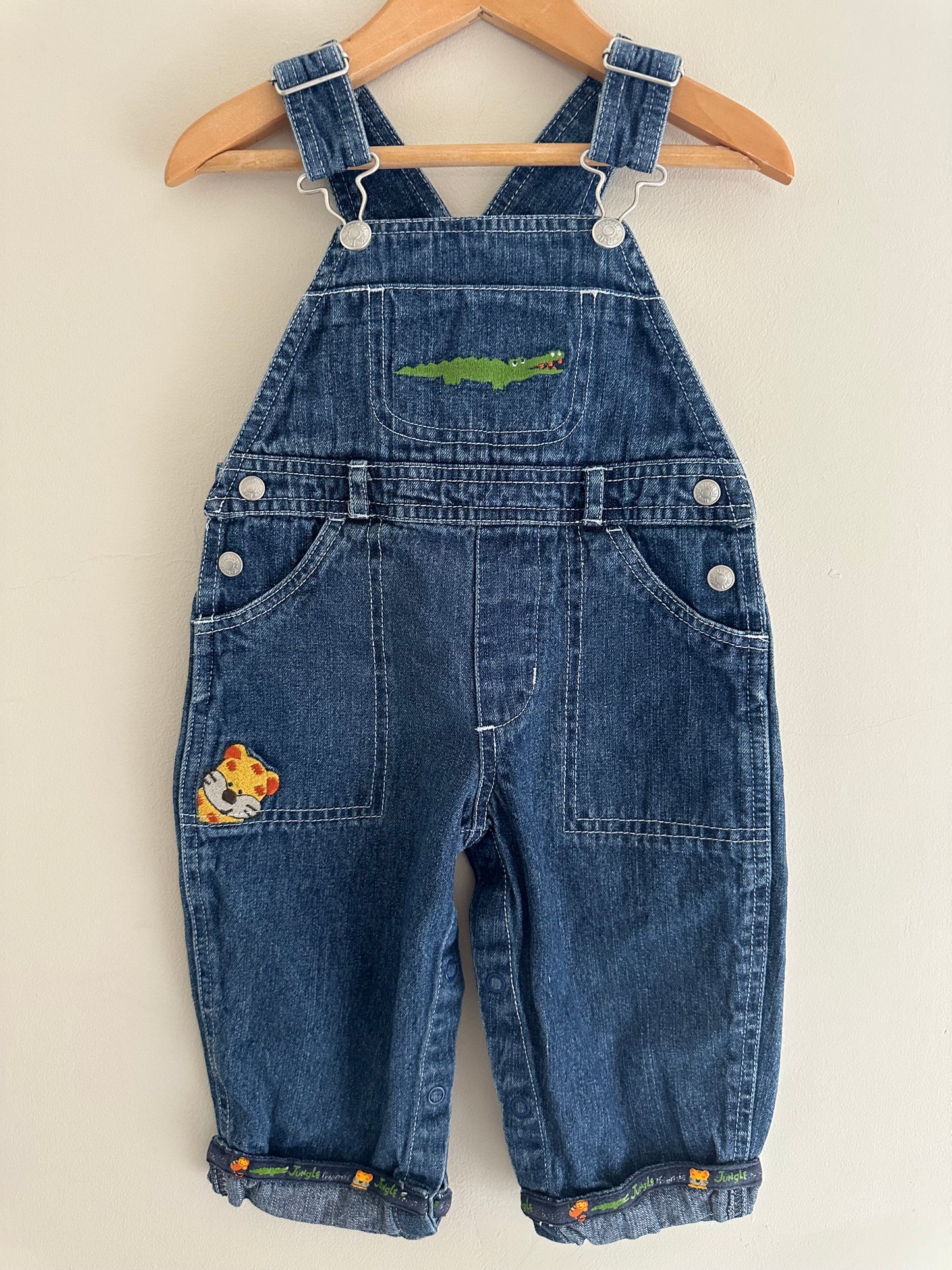 Denim animal overalls 12 months