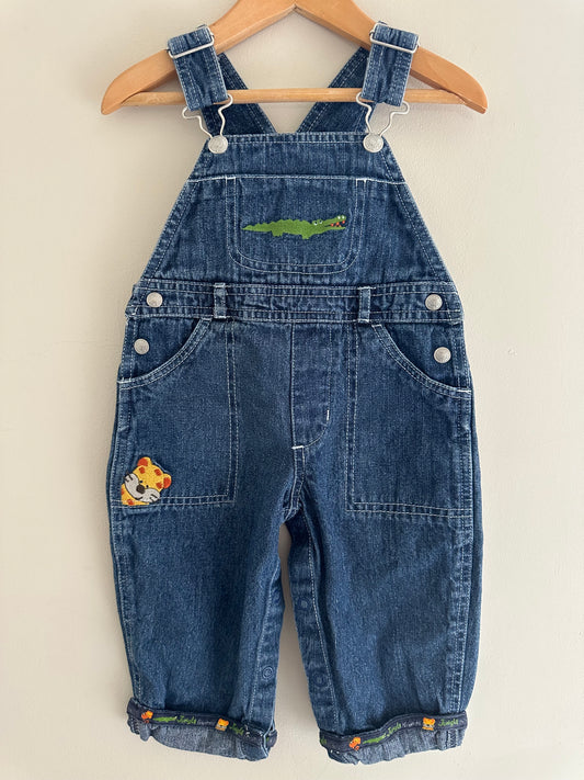 Denim animal overalls 12 months